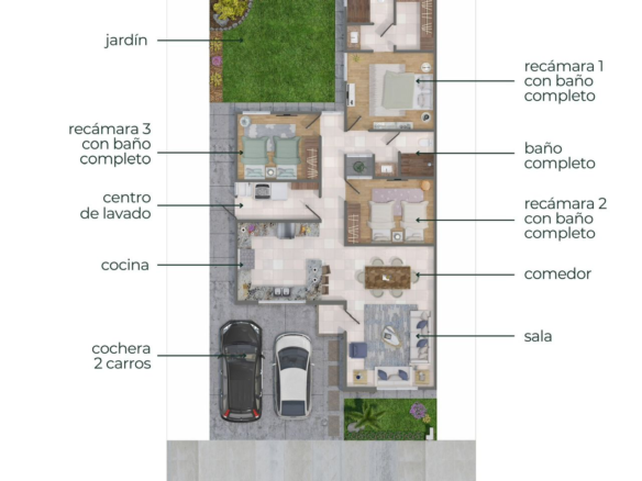 Casa en venta en Vivento Residencial, Hermosillo, modelo Ibiza — foto 2