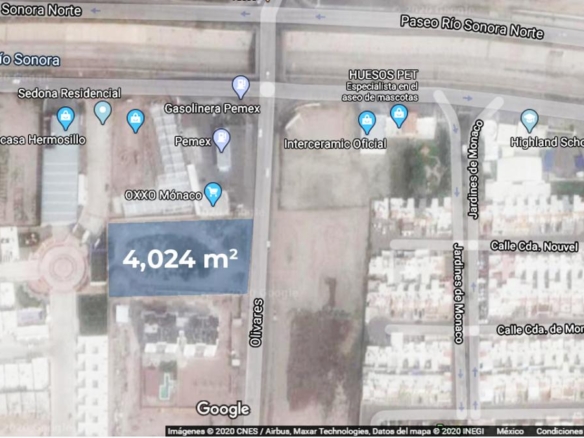 Terreno en venta en calle Olivares y Vado del Río, Hermosillo, 4,024 m² — foto 1